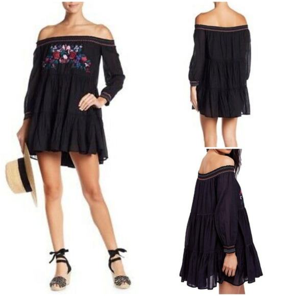 Free People‎ Dress Black Flora - Picture 1 of 10